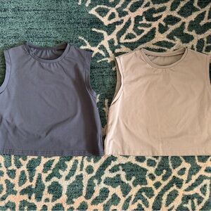SHEIN Sleeveless Tops in Gray and Tan